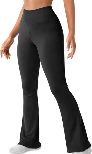 Vista 2 de Falre - Leggings para mujer, pantalones de yoga de cintura alta, pantalones de entrenamiento, corte de bota, pantalones de vestir acampanados