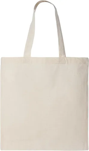 Vista 6 de TBF Paquete de 12 bolsas de asas reutilizables naturales de lona de algodón al por mayor a granel para DIY 15X16, Natural