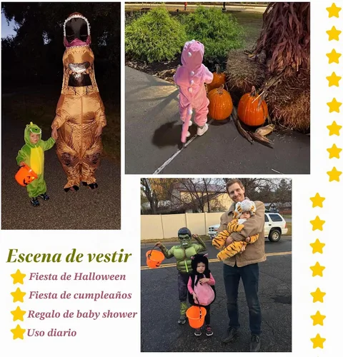 Vista 7 de TONWHAR - Disfraz para niños y bebés, disfraz de dinosaurio, tigre, animal, atuendo de fantasía, mameluco con capucha Cocodrilo