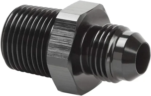 Vista 29 de 3AN macho Flare a 1/4 NPT tubo macho 90 grados codo adaptador unión aluminio negro