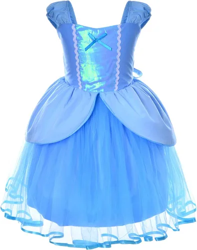 Vista 3 de Party Chili Princess Fairy Costume Toddler Girls Birthday Dress Up With Tiara