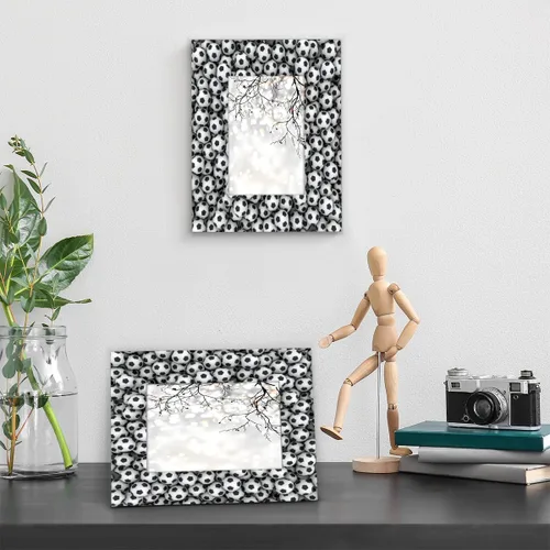 Vista 5 de Portarretratos de madera 3D para colgar en la pared y decoración de mesa, 4 x 6 o 3.5 x 5 pulgadas, collage de fotos, bodas familiares, Navidad