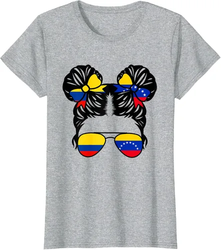 Vista 30 de Camiseta Half Colombian Half Venezolan Girl Colombia Kids Heritage, Gris