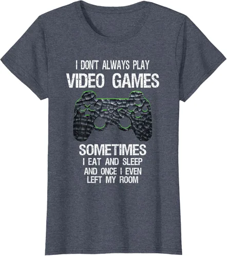 Vista 69 de Funny Gamer Video Games - Camiseta para niños y adolescentes, ajuste clásico, color negro, mezcla de algodón, Negro