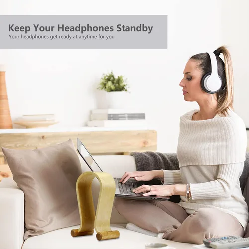 Vista 6 de Soporte De Auriculares De Cuero Soporte De Auriculares Soporte Para Auriculares Universal Gaming Headset Holder - Abedul