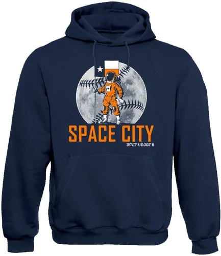 Vista 8 de Xtreme Apparrel Crush City Houston Space City Astronaut - Sudadera con capucha para los fanáticos del béisbol