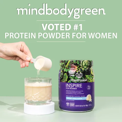 Vista 2 de PlantFusion Inspire Plant Proteína en polvo para mujeres – Proteína en polvo baja en carbohidratos para apoyo muscular magro – Keto, sin gluten, sin