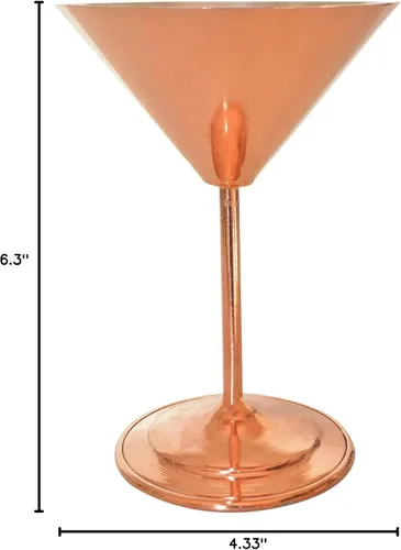 Vista 6 de Copa de Martini de cobre, copas de martini, copa de cóctel de martini, 100% vidrio de cobre martillado hecho a mano (cobre brillante)