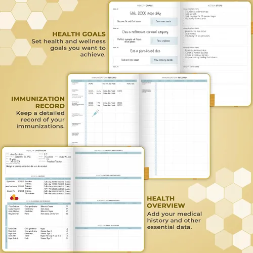 Vista 3 de Clever Fox Agenda médica grande de 12 meses – Cuaderno médico, diario de salud, diario de bienestar para rastrear la salud – 12 meses, 7 x 10.5