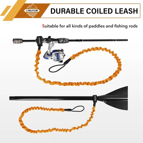 Vista 4 de Correa de remo para kayak, correa elástica para remo en espiral, cuerda para kayak, canoa, canoa, cañas de pesca, accesorios de remo de kayak