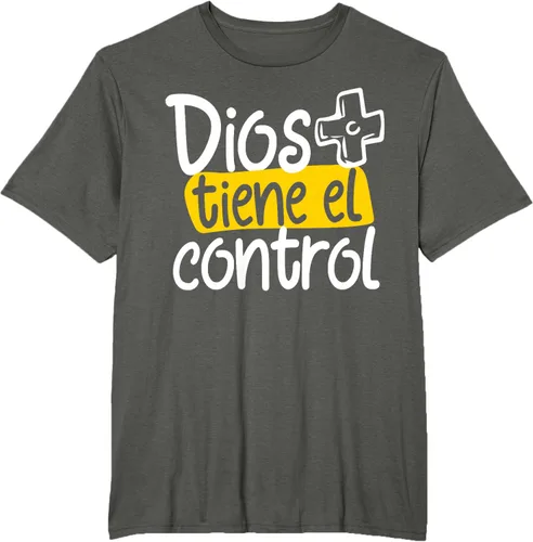 Vista 6 de Regalo Cristiano En Español Christian Spanish Dios Tiene Con Camiseta, Negro