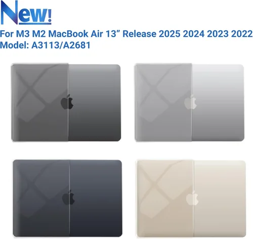 Vista 4 de IBENZER Funda para MacBook Air de 13 pulgadas 2026 2025 2024 2023 2022 M4 A3240 M3 A3113 M2 A2681, funda rígida con cubierta de teclado ScreenFilm