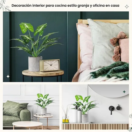 Vista 6 de Plantas falsas pequeñas de 16 pulgadas, color verde salvia