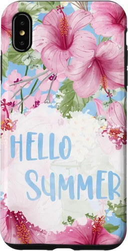 Vista 7 de Funda para iPhone 15 Hello Summer Sign Decor Summer Tropical Hibiscus Flowers Case