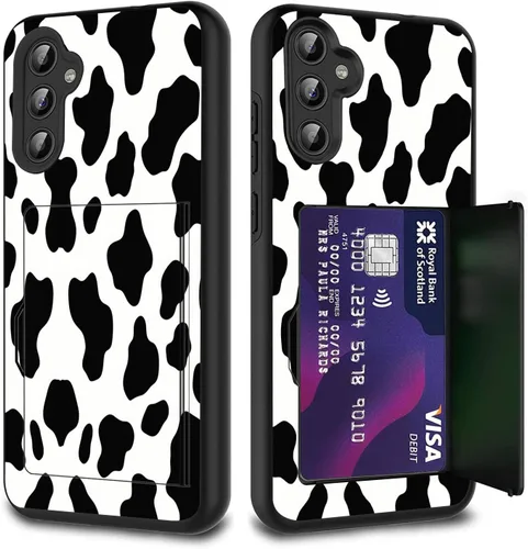 Vista 66 de Funda híbrida de doble capa con función atril para Samsung Galaxy A16 5G de 6.9 pulgadas, diseño de vaca con bandera estadounidense