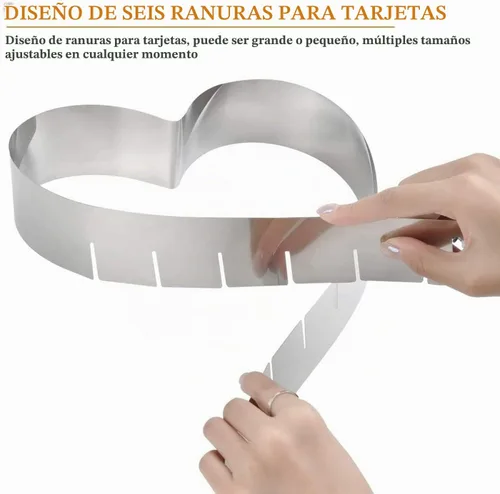 Vista 3 de Anillo de acero redondo multiusos, anillo para molde de pastel, anillo ajustable para hornear, regalos funcionales de alta calidad para hornear