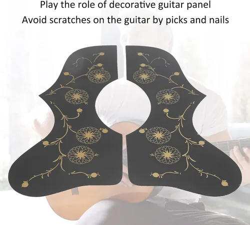 Vista 6 de 2 protectores de guitarra para mano izquierda y derecha, golpeador de guitarra acústica, placa de protección de guitarra de plástico duro con cuatro