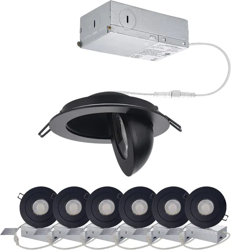 Vista 15 de POPANU 7W luces LED empotrables de 3 pulgadas con cardán giratorio, luz descendente direccional ajustable en 360°, iluminación de embutido regulable