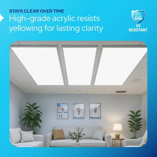 Vista 4 de KASTLITE Frost Glaze - Paneles de iluminación acrílica Hojas difusoras de plexiglás esmeriladas texturizadas de 21.75 x 45.75 x 0.080 pulgadas