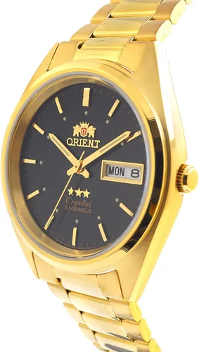 Vista 2 de Orient TriStar reloj clásico automático Sunray negro esfera oro AB00002B