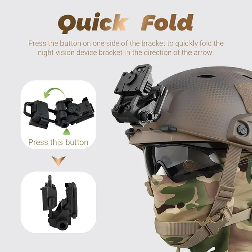Vista 7 de Helmet Mount Night Vision Goggles Nylon NVG Tactical Helmet Mount Adjustable Full Nylon Tactical Helmet Mount for L4G24 Nvg Mount