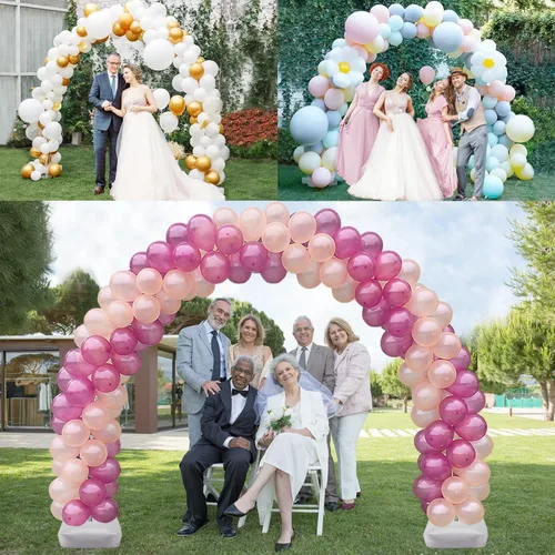 Vista 7 de Kit de arco de globos con base de 9 pies de altura y 10 pies de ancho, soporte de arco de globos ajustable con bombas, base rellenable de agua