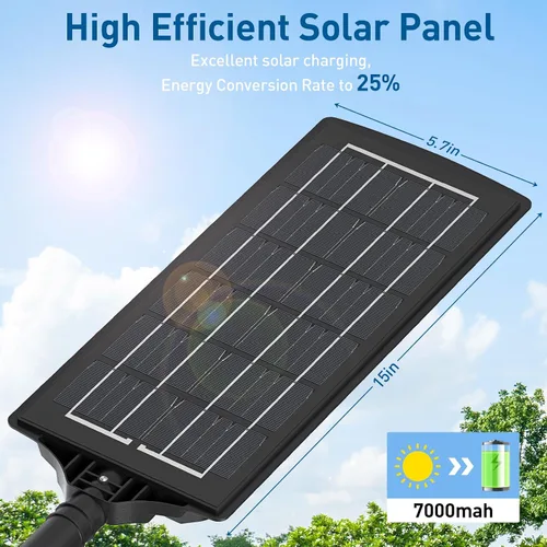 Vista 4 de K4 - Luces solares de 200 W para exteriores, impermeables, 6500 K, luces de calle solares para exteriores, 12000 lúmenes, gran angular con sensor