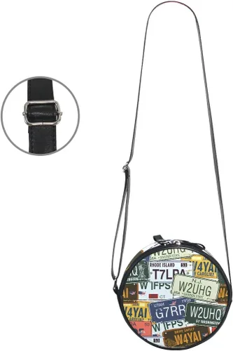 Vista 3 de WellLee - Bolso bandolera para matrículas de coche, diseño retro