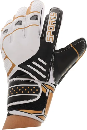 Vista 4 de Guantes de portero de fútbol con protección de látex para dedos de palma y malla transpirable para entrenamiento y partidos guantes de fútbol negros