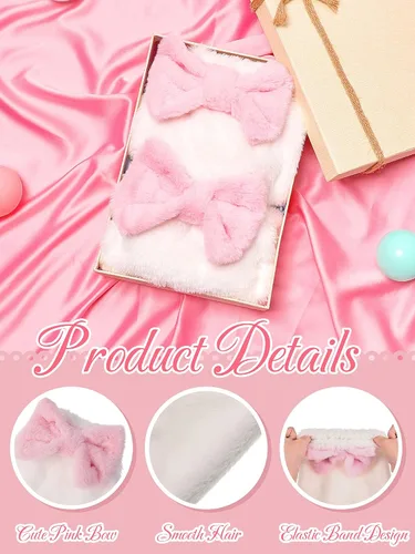 Vista 4 de Kawaii Leg Warmer Fuzzy Fluffy Socks with Bow Cartoon Cosplay Leg Warmer Over the Knee Socks for Women Girls