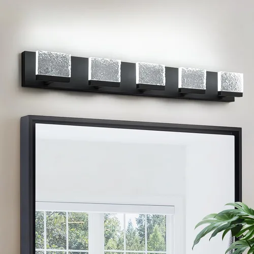Vista 8 de EDISLIVE Moderna lámpara de tocador de baño de 21.7 pulgadas, 3 luces LED regulables para pared de baño, para sala de estar, dormitorio, 6000 K