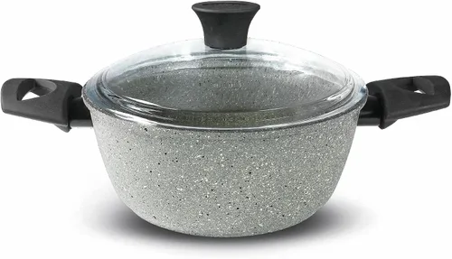 Vista 4 de Flonal Pepita Bronze Juego de utensilios de cocina antiadherentes de aluminio forjado de 8 piezas (gris)