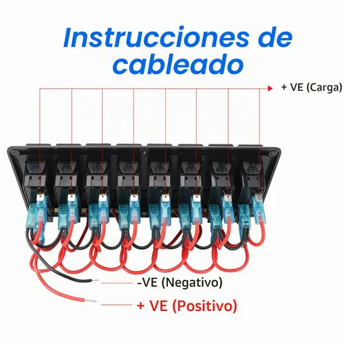 Vista 5 de Panel de interruptor basculante marino de 8 cuadras, panel