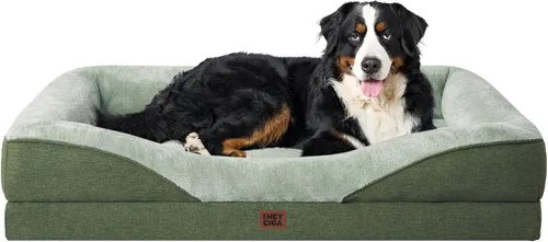 Vista 15 de EHEYCIGA Cama ortopédica para perros medianos, sofá cama de espuma viscoelástica con lados, forro impermeable y funda extraíble lavable, sofá