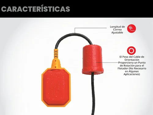 Vista 2 de Interruptor de flotador para bomba de sumidero, sensor de nivel de agua de 6 pies con microinterruptor Honeywell y longitud de sujeción ajustable