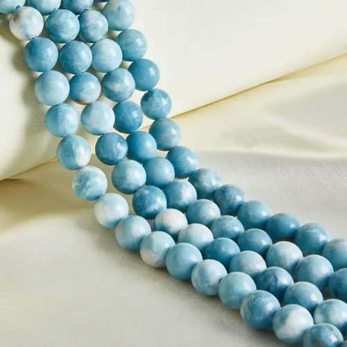 Vista 47 de 60 piezas de cuentas de turquesa africana natural de 6 mm, cuentas de gema redondas sueltas para hacer joyas