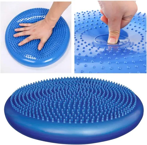 Vista 3 de Cojín de estabilidad inflado, cojín de asiento de equilibrio de yoga para aliviar el dolor, recuperación del suelo pélvico, entrenamiento