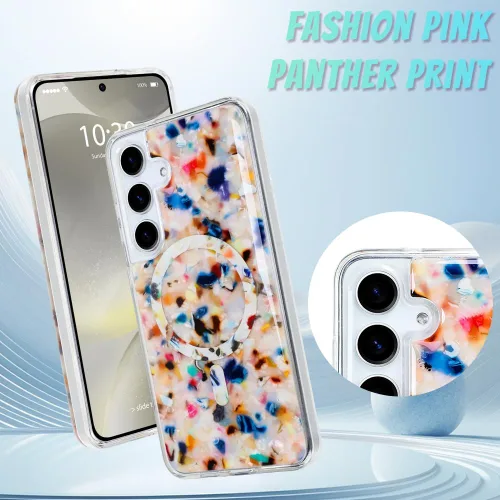 Vista 149 de Bonoma - Funda compatible con Samsung Galaxy S21 Plus, diseño de corazón con purpurina, color rosa Support for MagSafe, Plating Magnetic Case TPU