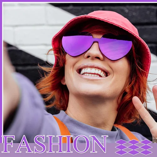 Vista 5 de 12 lentes de sol con forma de corazón transparente sin montura para mujeres, regalos de San Valentín
