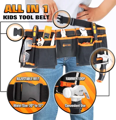 Vista 2 de JoyTown Conjunto de Herramientas Reales para Niños - Kit de Herramientas Junior de Acero Forjado para Niños con Herramientas de Mano Reales