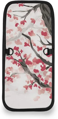 Vista 4 de Cartera de cuello de viaje con bloqueo RFID, bolsa para pasaporte de primavera de cerezo para mujeres y hombres, impermeable, para documentos