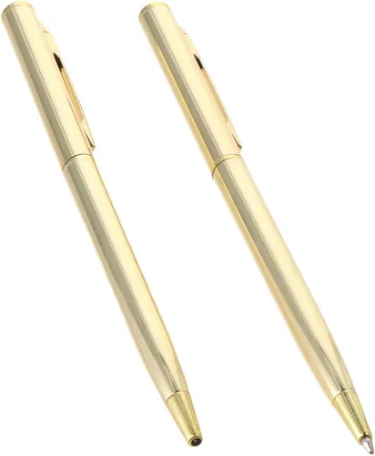 Vista 6 de dohobby 26 bolígrafos retráctiles metálicos delgados, bolígrafos delgados de tinta negra, juego de bolígrafos de metal para suministros de oficina