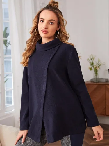 Vista 3 de Verdusa Sudadera de maternidad con nudo lateral y hombros caídos para mujer