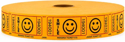 Vista 11 de INDIANA TICKET CO. Smile Paquete de 4 Rollos de Boletos - 2000 Cada Uno en Azul, Rojo, Amarillo y Verde (8000 Total) 1x2 para Admisión, Eventos A