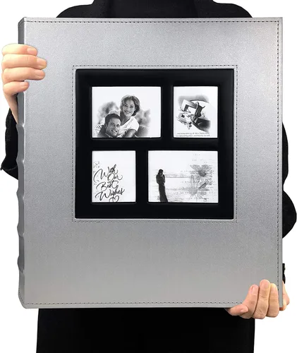 Vista 7 de Álbum de fotos RECUTMS autoadhesivo magnético DIY (hazlo tú mismo) de manualidades con 60 páginas, 13.3 x 13.4 pulgadas, para fotos de 8x10, 6x8