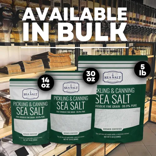 Vista 5 de Sal para Encurtidos y Enlatados, Sal para Encurtidos y Curado para Conservación Natural, Sal Kosher Fina para Salmuera, Bolsa de 30 oz, Sin Yodo