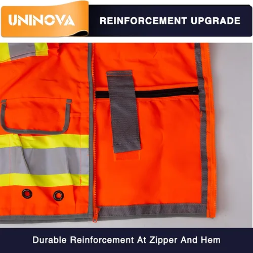 Vista 7 de Surveyor Safety Vest Reflective for Men,Class 2 Heavy Duty Safety Vests Reflective with Pockets and Zipper