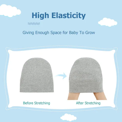 Vista 4 de Zando Gorros y manoplas unisex para bebés, gorro de hospital para recién nacidos, con guantes antiarañazos, conjunto para bebés y niños