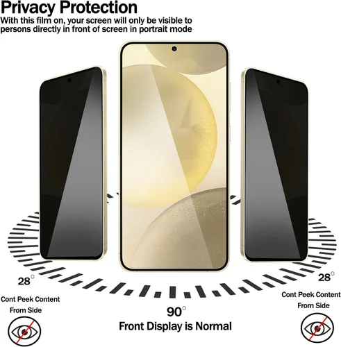 Vista 5 de RKINC Protector de pantalla [paquete de 3] para Samsung Galaxy A71, protector de pantalla de vidrio templado de privacidad