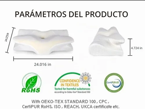 Vista 4 de Almohada cervical cervical para dormir – Almohada cervical de espuma viscoelástica para aliviar el dolor de cuello – Almohada ergonómica para dormir
